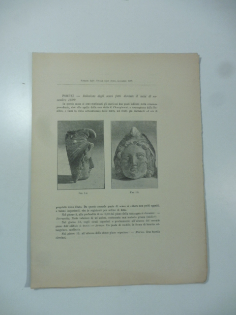 Relazione degli scavi fatti durante il mese di novembre 1899
